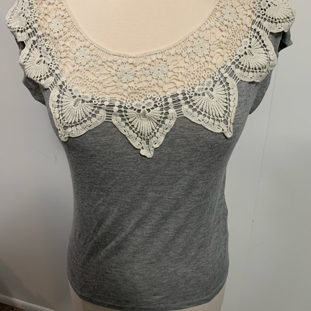 3 for $18 Forever 21 Gray tank lace collar sz S/P